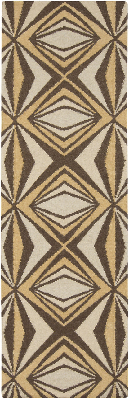 Albion Modern Mustard/Dark Brown Area Rug