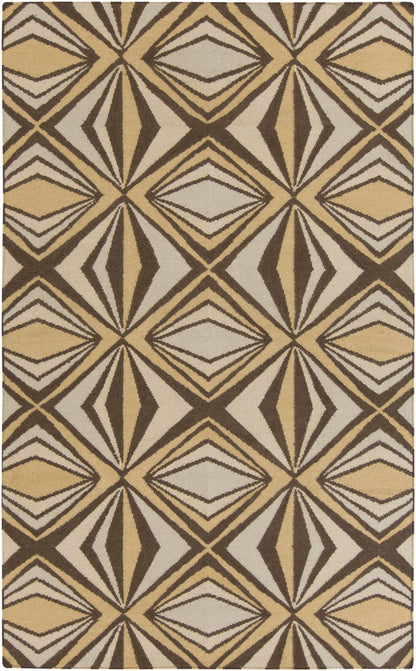 Albion Modern Mustard/Dark Brown Area Rug