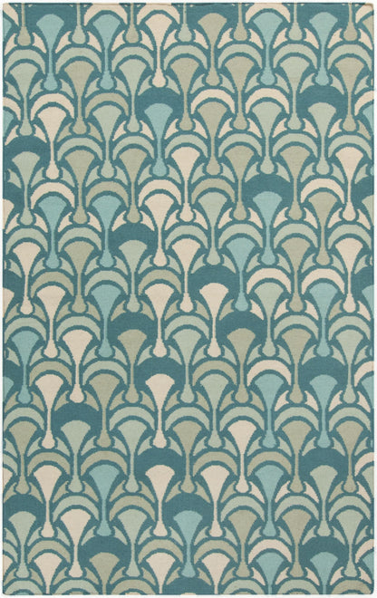 Aledo Modern Antique White/Blue Area Rug