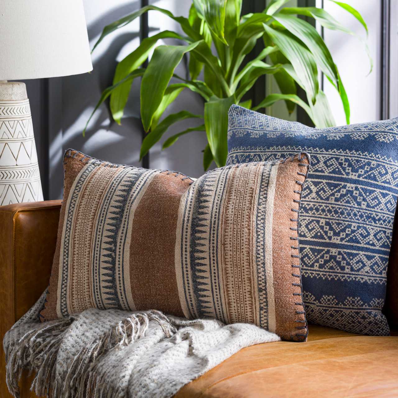 Wiene Dark Blue Pillow Cover